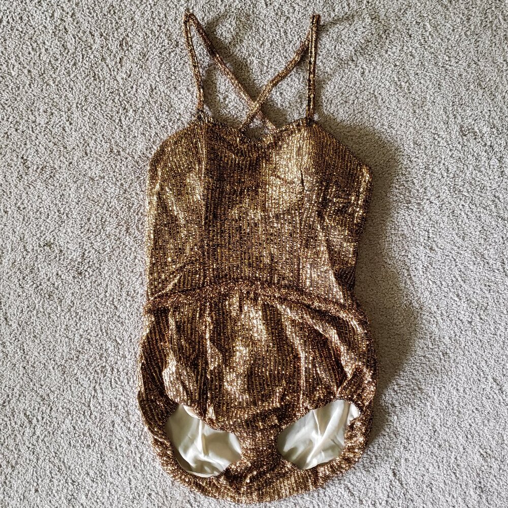 Vintage handmade gold bodysuit Small
